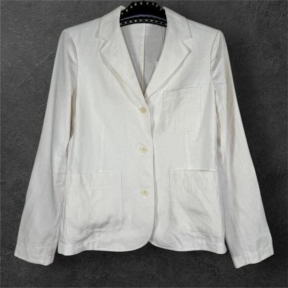Vince Three Button Down Linen Silk Blend Single Breasted Blazer 4 NWT - Picture 1 of 12